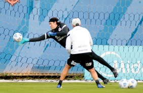 Cssio durante treino do Corinthians no CT Dr. Joaquim Grava