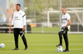 Fernando Lzaro e Sylvinho durante treino do Corinthians no CT Dr. Joaquim Grava