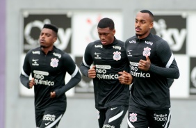 Felipe e Raul Gustavo no ltimo treinamento do Corinthians antes do Majestoso contra o So Paulo