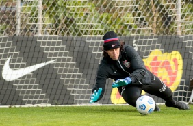 Goleiro Cssio no ltimo treinamento do Corinthians antes do Majestoso contra o So Paulo