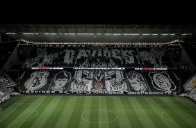 Mosaico na Neo Química Arena para o duelo entre Corinthians e São Paulo