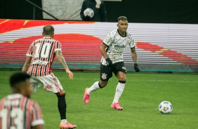 Marquinhos em sua estreia na partida entre Corinthians e So Paulo, na Neo Qumica Arena