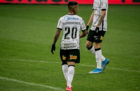 Marquinhos em sua estreia na partida entre Corinthians e São Paulo, na Neo Química Arena