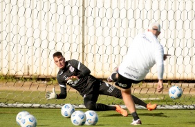Matheus Donelli no treino do Corinthians que se prepara para o prximo jogo no Brasileiro