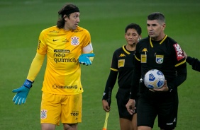 Goleiro Cássio durante partida entre Corinthians e Internacional, pelo Brasileirão