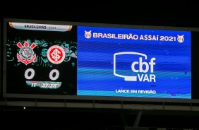 Telão da Neo Química Arena durante partida entre Corinthians e Internacional, pelo Brasileirão