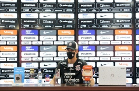 Zagueiro Joo Victor durante entrevista coletiva virtual