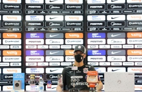 Zagueiro Joo Victor durante entrevista coletiva virtual