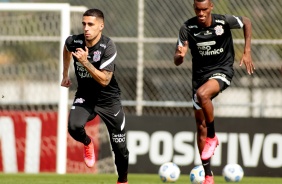 Gabriel e Matheus Alexandre durante ltimo treino antes do jogo entre Corinthians e Atltico-MG