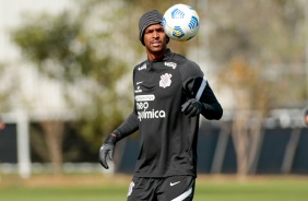 J durante treino do Corinthians em preparao para duelo contra o Flamengo