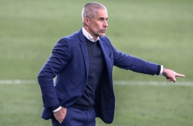 Sylvinho durante jogo entre Corinthians e Flamengo, pelo Campeonato Brasileiro