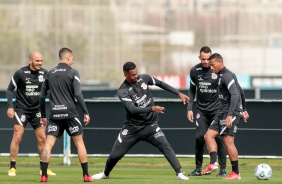 J durante ltimo treinamento do Corinthians antes do jogo contra o Santos