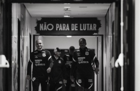 Elenco chega para  treino do Corinthians na Neo Qumica Arena