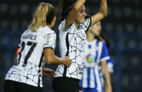 Katiuscia durante partida entre Corinthians e Ava Kindermann pelo Brasileiro Feminino