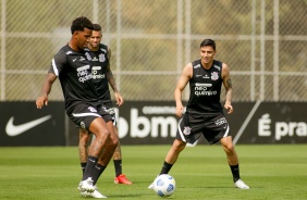 Gil, Luan e Gustavo Mantuan durante atividades no CT Dr. Joaquim Grava