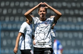 Jheniffer anotou gol durante jogo entre Corinthians e Nacional, pelo Paulisto Feminino