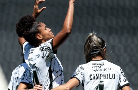 Tarciane anotou gol durante jogo entre Corinthians e Nacional, pelo Campeonato Paulista 2021