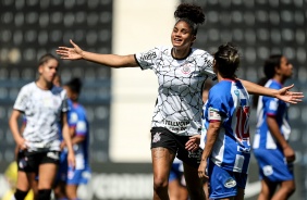 Yasmin anotou gol durante jogo entre Corinthians e Nacional, pelo Campeonato Paulista 2021