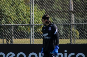 Goleiro Cssio em mais um dia de treinamentos no CT do Corinthians