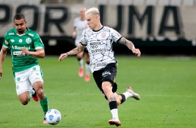 Rger Guedes atuando no jogo entre Corinthians e Juventude, pelo Brasileiro