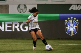 Yasmin durante partida entre Corinthians e Palmeiras, pelo Brasileiro Feminino