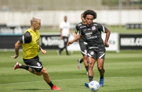 Rger Guedes e Willian participam de ltimo treino do Corinthians para duelo diante o Amrica-MG