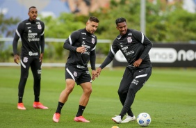 Raul,Joo Pedro e J durante treino no CT Dr. Joaquim Grava