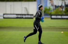 Cssio durante treino preparatrio para o Drbi entre Corinthians e Palmeiras