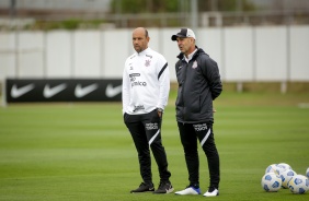 Fabrício Pimenta e Flávio Oliveira durante treino preparatório para o Dérbi