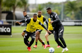 Xavier e Jô durante treino preparatório para o Dérbi entre Corinthians e Palmeiras