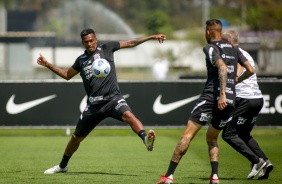 J no ltimo treino no CT do Corinthians antes do Drbi contra o Palmeiras