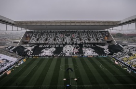 Mosaico pronto na Neo Qumica Arena; Corinthians recebe o Palmeiras pelo Brasileiro