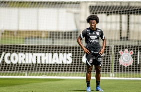 Willian no ltimo treino no CT do Corinthians antes do Drbi contra o Palmeiras