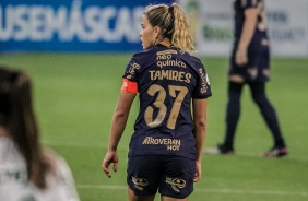 Tamires durante jogo entre Corinthians e Palmeiras, pela Final do Brasileiro Feminino