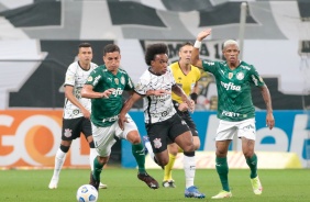 Willian no Dérbi entre Corinthians e Palmeiras, pelo Brasileirão, na Neo Química Arena