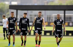 Cantillo, Araos, Joo Pedro e Gabriel em mais um dia de treinamentos no CT do Corinthians