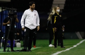 Arthur Elias durante clssico contra o Santos pelo Paulisto Feminino