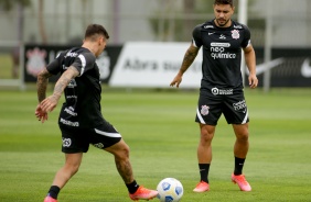 Gustavo Silva e Joo Pedro durante penltimo treino antes do confronto contra o Sport