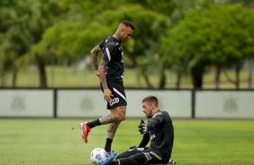 Luan e Guilherme durante penúltimo treino antes do confronto contra o Sport