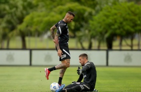 Luan e Guilherme durante penltimo treino antes do confronto contra o Sport