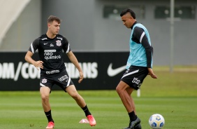 Lucas Piton e Cantillo durante penltimo treino antes do confronto contra o Sport