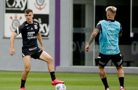 Lucas Piton e Rger Guedes durante penltimo treino antes do confronto contra o Sport