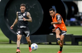 Gustavo Mosquito e Du Queiroz durante penltimo treino antes do Majestoso