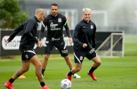 Fbio Santos, Renato Augusto e Rger Guedes no ltimo treinamento antes do Majestoso