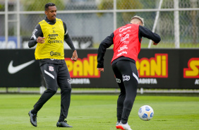 Centroavante J durante ltimo treino do Corinthians antes do jogo contra o Cuiab