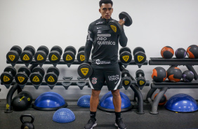 Du durante último treino do Corinthians antes do jogo contra o Cuiabá