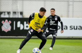 Fagner durante último treino do Corinthians antes do jogo contra o Cuiabá