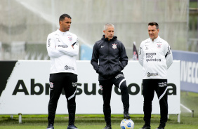 Fernando, Sylvionho e Doriva durante último treino do Corinthians antes do jogo contra o Cuiabá