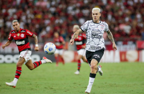 Rger Guedes no jogo entre Corinthians e Flamengo, no Maracan, pelo Brasileiro