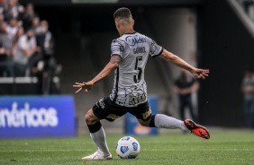 Gabriel no jogo entre Corinthians e Santos que aconteceu na Neo Qumica Arena